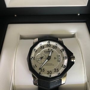 Corum Admirals Cup 48 in Black Leather